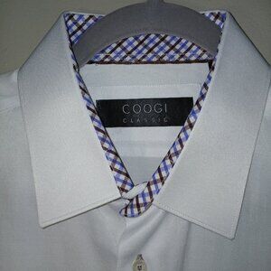 COOGI CLASSIC  BUTTON UP LONG SLEEVE WHITE, DRESS SHIRT, MENS XL,